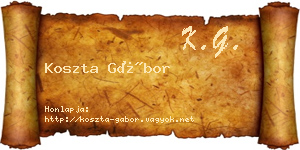 Koszta Gábor névjegykártya